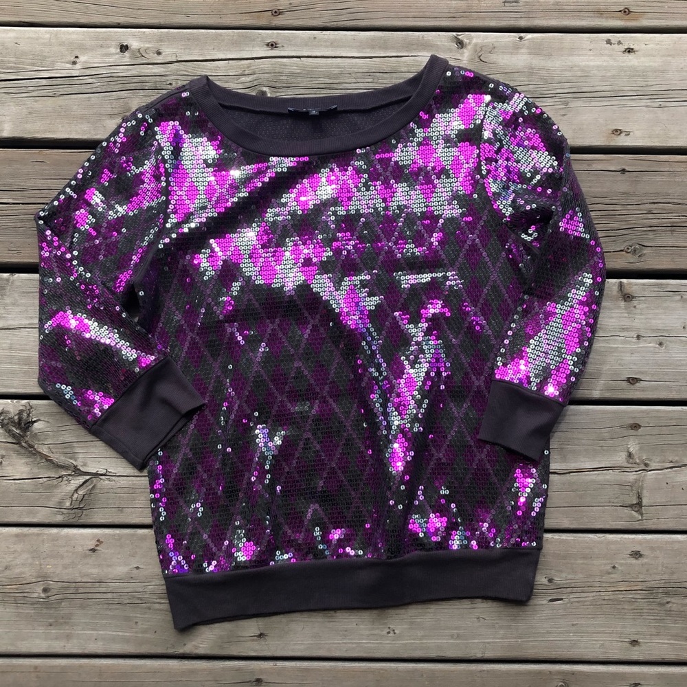 Sequin Argyle Top